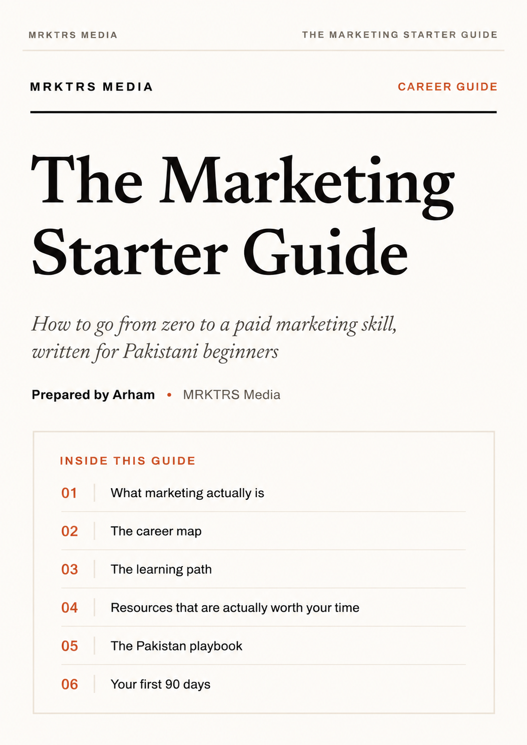 Cover of The Marketing Starter Guide